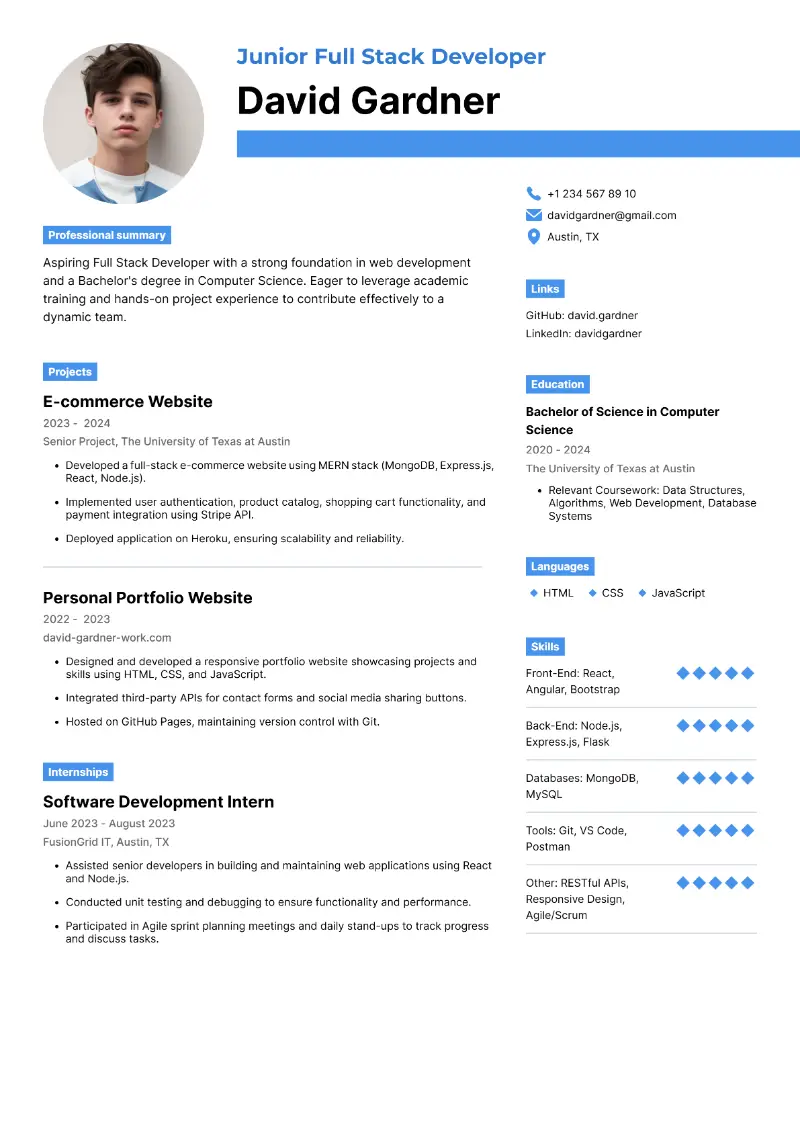 Full Stack Developer Resume Examples and Tips for 2025
