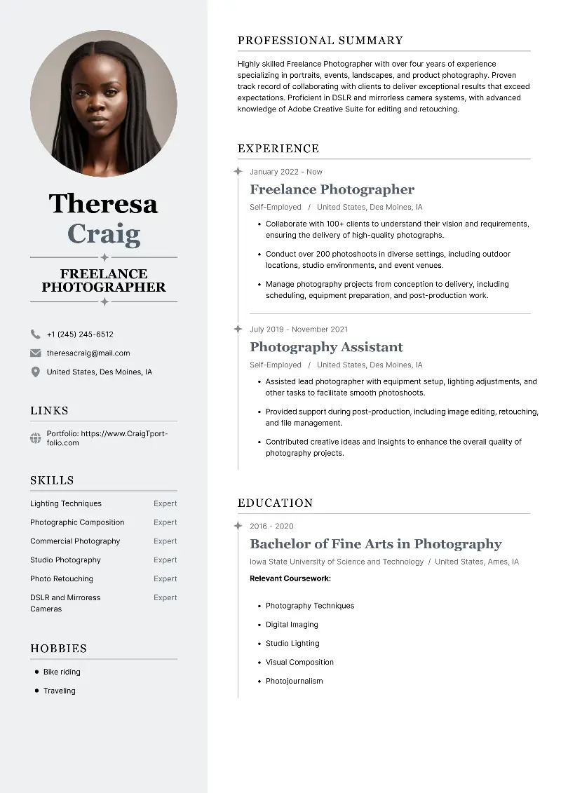 15 Photographer Resume Examples to Get Inspired in 2025