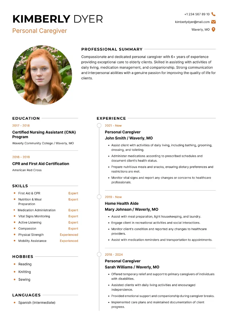 Caregiver Resume Examples and Expert Tips for 2025