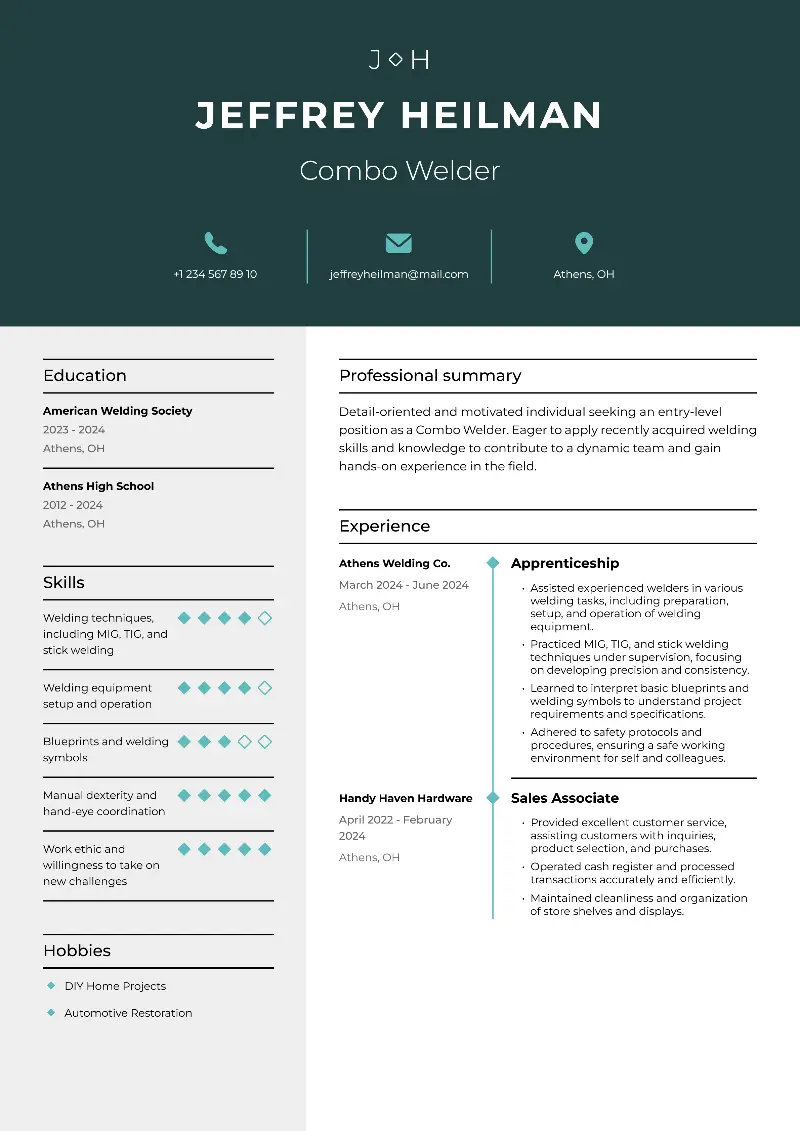 7 Best Welder Resume Examples and Templates for 2025