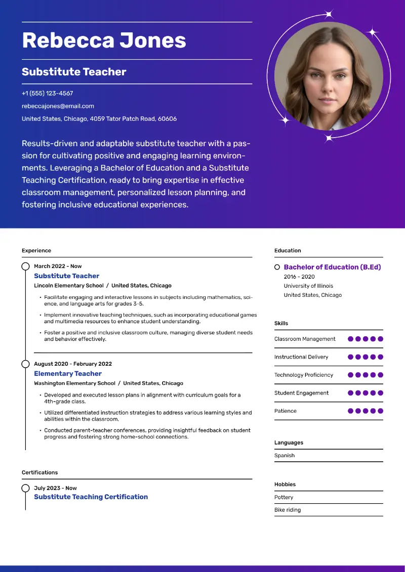 8 Substitute Teacher Resume Examples for 2025