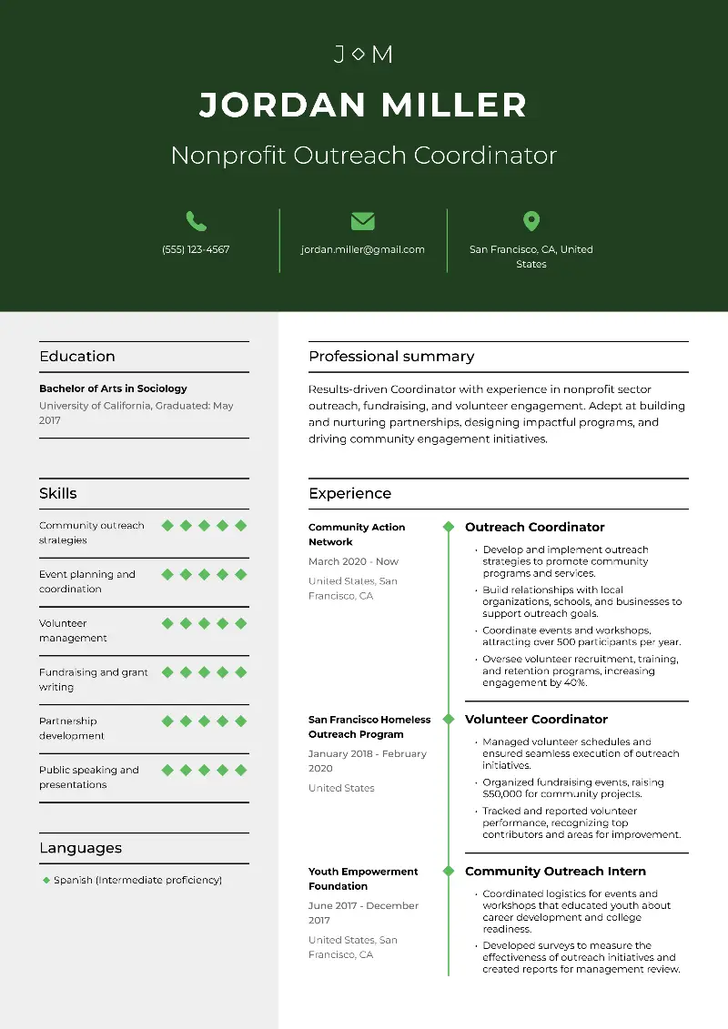 3 Outreach Coordinator Resume Examples and Templates