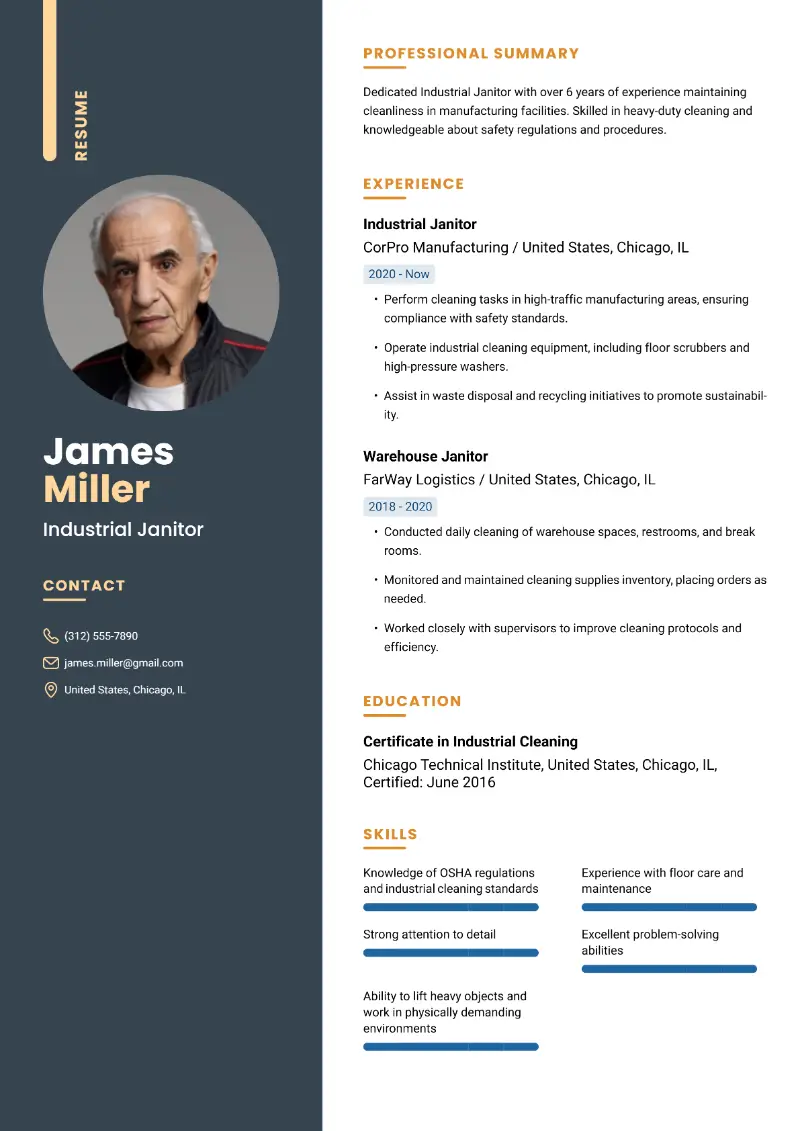 Janitor Resume Examples, Templates, & Guide for 2025