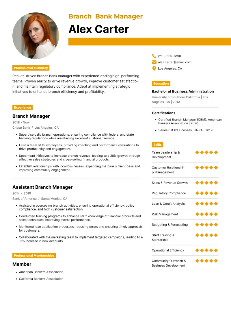 Bank Manager Resume Examples, Templates & Best Practices