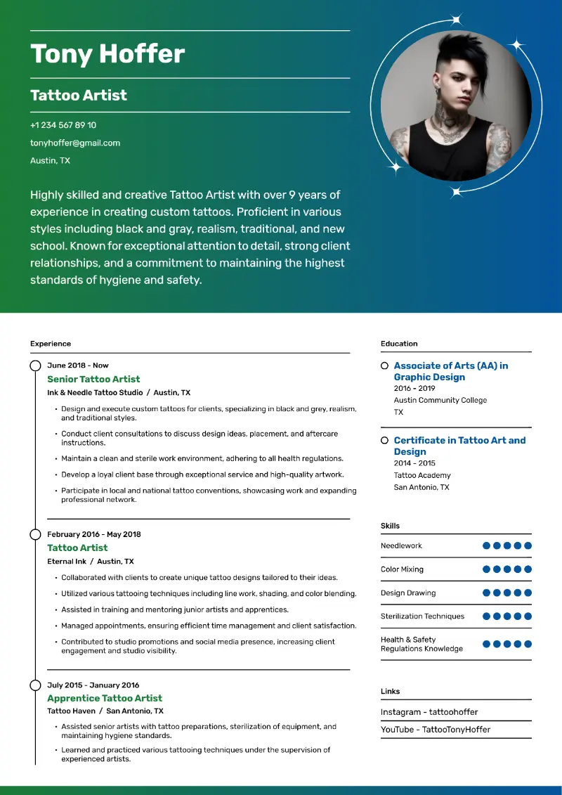 6 Artist Resume Examples and Templates for 2025
