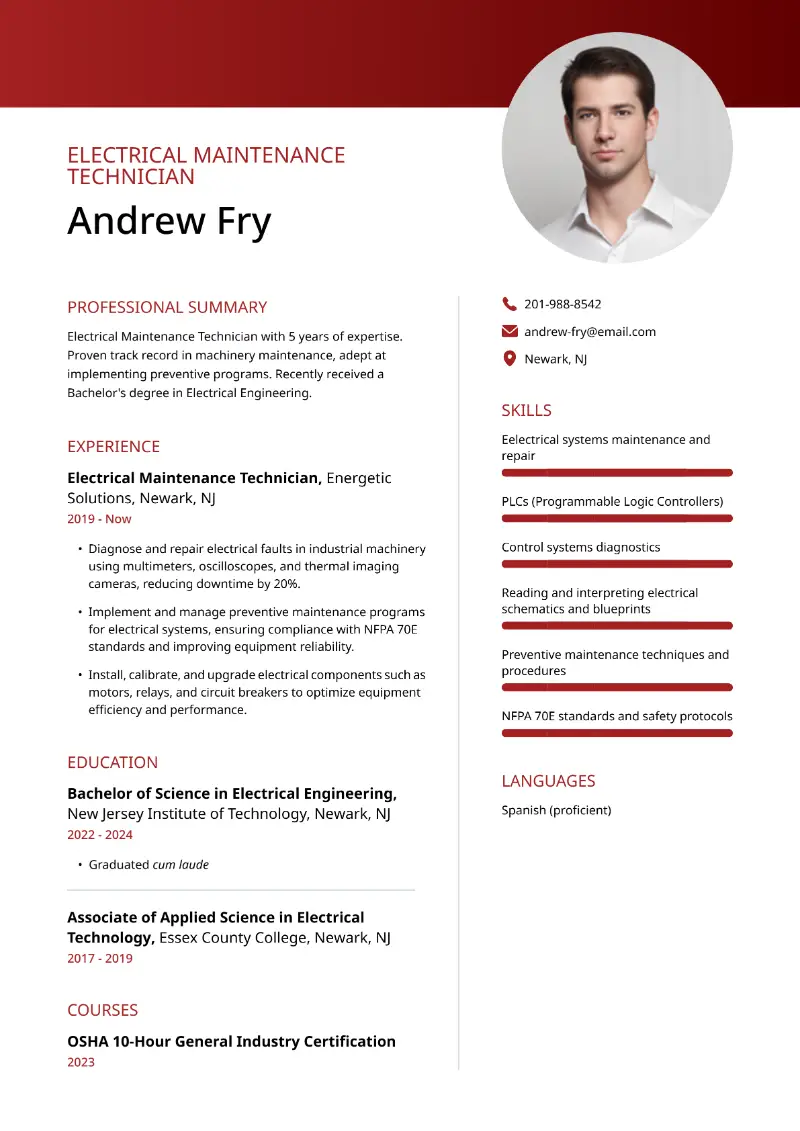 Best Maintenance Technician Resume Examples for 2025