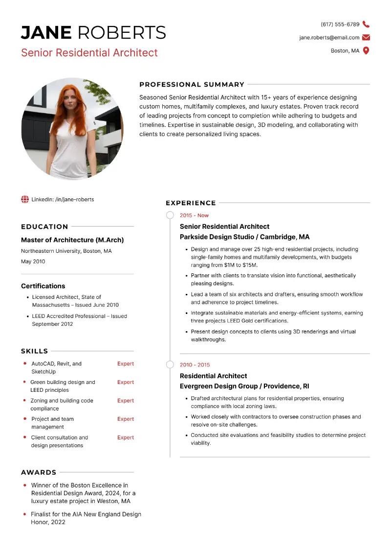 Senior Architect Resume Examples and Tips for 2025
