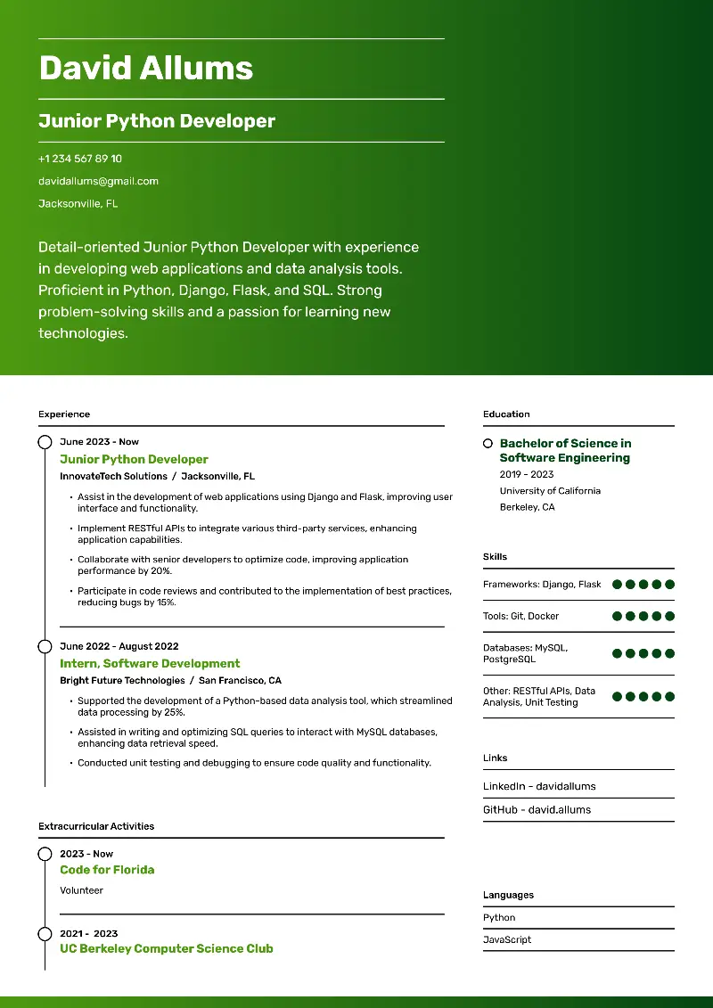 Python Developer Resume Examples and Writing Guide