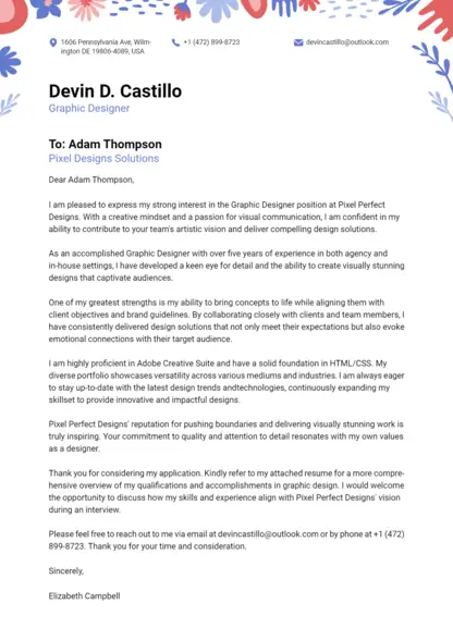 Choose Daisy cover letter template Choose Daisy cover letter template