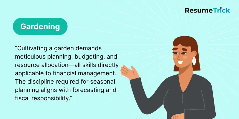 Gardening hobby on resume example Gardening hobby on resume example