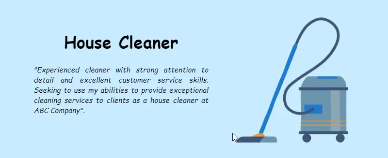 Resume objective examples - house cleaner Resume objective examples - house cleaner