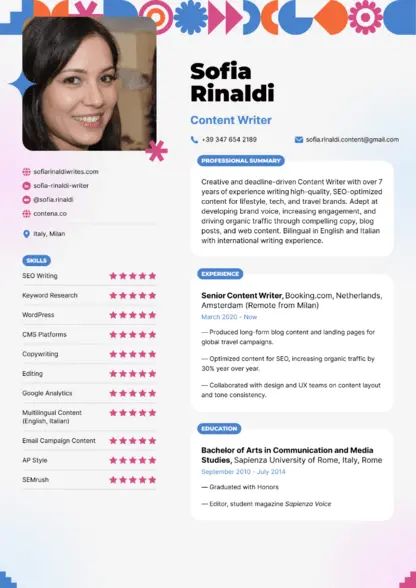 Choose Joy resume template Choose Joy resume template
