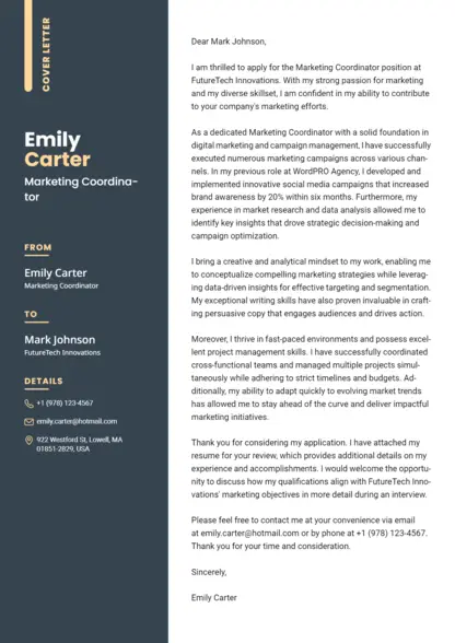 Choose Mocaccino cover letter template Choose Mocaccino cover letter template