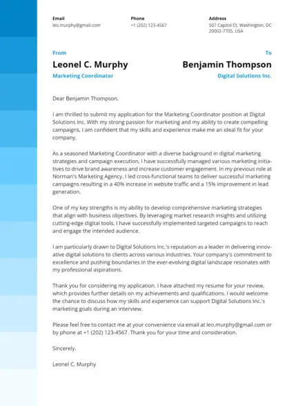 Choose Palette cover letter template Choose Palette cover letter template