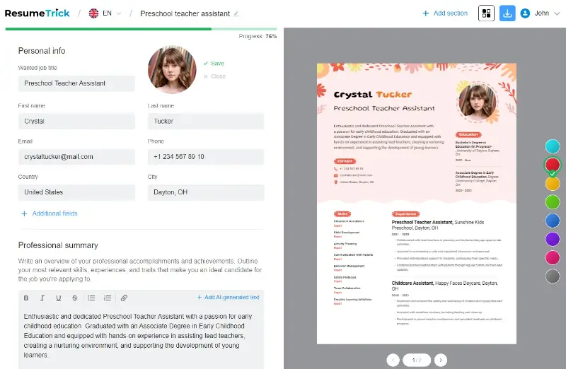 Add picture to a resume