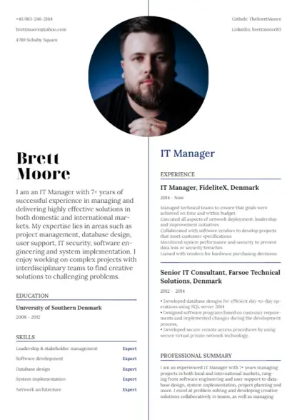 Choose Split resume template Choose Split resume template